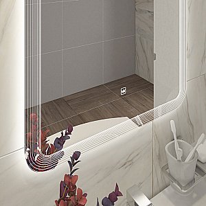 Зеркало с LED подстветкой Cezares DUET CZR-SPC-LED-TCH 140x80 в ванную от интернет-магазине сантехники Sanbest