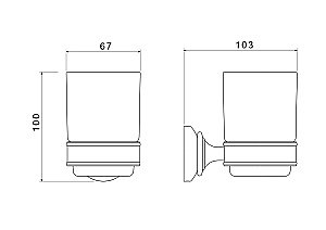 Стакан Aquatek Классик AQ4504CR стекло матовое/хром купить в интернет-магазине сантехники Sanbest