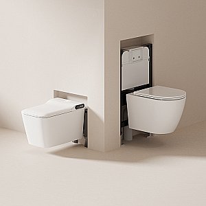 Унитаз с функцией биде Abber Rechteck AC1215S белый, с крышкой микролифт купить в интернет-магазине Sanbest