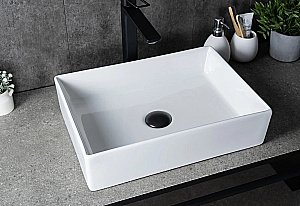 Раковина накладная Gid Geometrico 45 N1204 51225 белая купить в интернет-магазине Sanbest