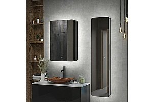 Зеркальный шкаф ART&MAX Lecce 36 AM-Lec-360-1560-1D-DS-F-Nero купить в интернет-магазине сантехники Sanbest