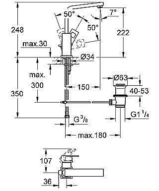 Смеситель для раковины Grohe Eurocube 23135 00E купить в интернет-магазине сантехники Sanbest