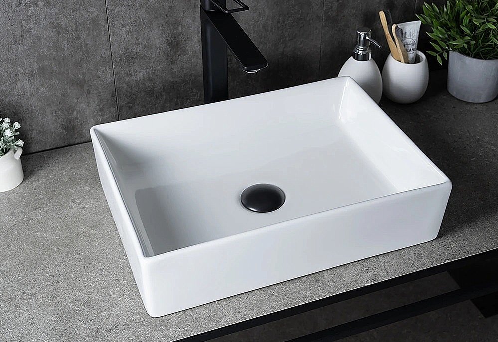 Раковина накладная Gid Geometrico 45 N1204 51225 белая купить в интернет-магазине Sanbest