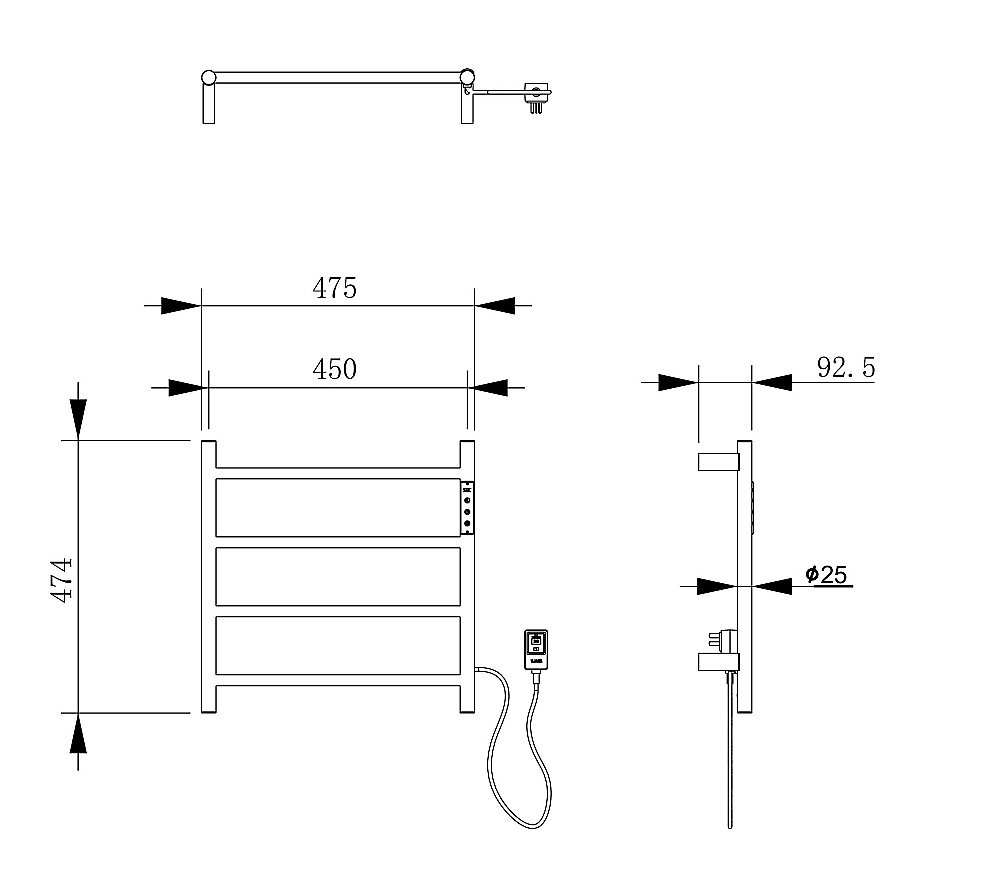 Полотенцесушитель электрический WONZON & WOGHAND BONN WW-AL404-BG брашированное золото купить в интернет-магазине сантехники Sanbest