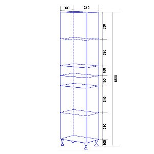 Пенал напольный Loranto Моника 36 белый для ванной в интернет-магазине сантехники Sanbest