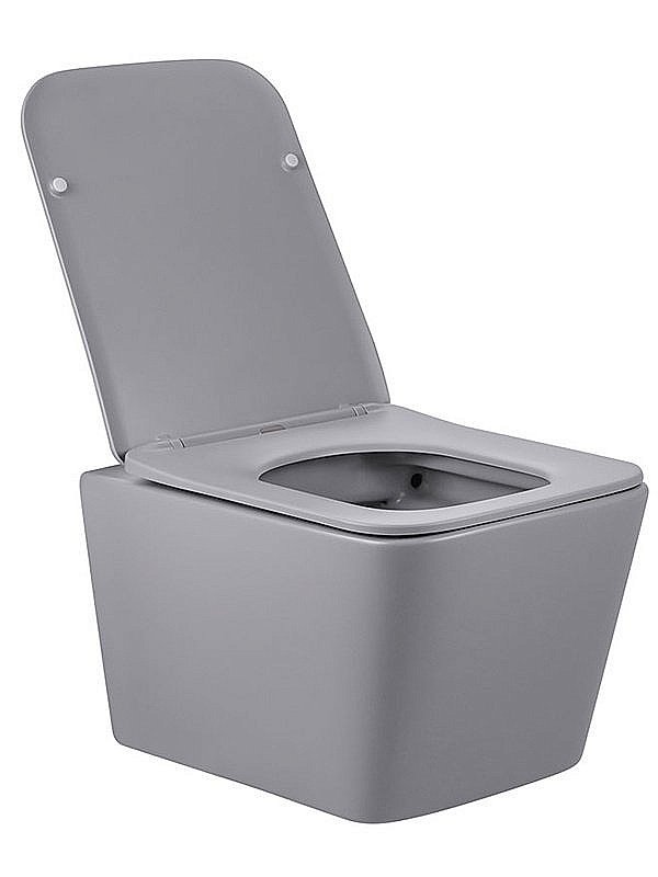 Унитаз подвесной Vincea Q-Line VT1-12MG безободковый, с крышкой микролифт, серый матовый купить в интернет-магазине Sanbest
