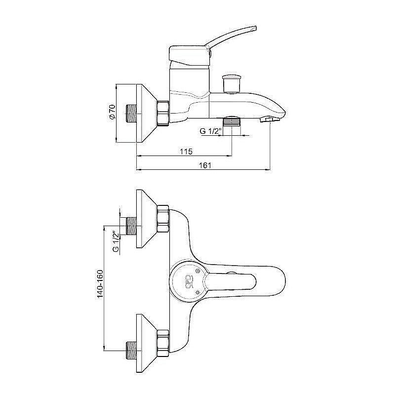 Смеситель для ванны GPD Primula MBB175 купить в интернет-магазине сантехники Sanbest