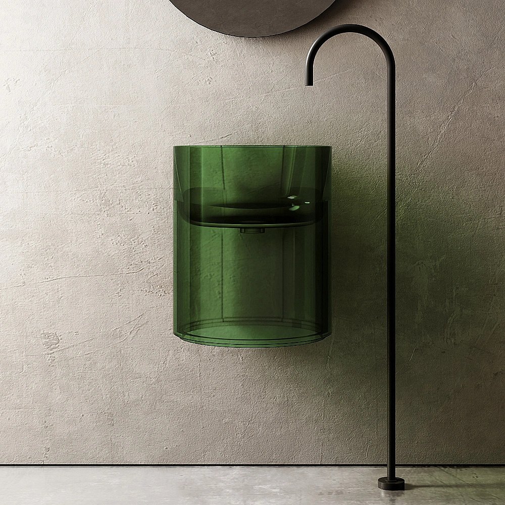 Раковина подвесная Abber Kristall AT2704Emerald зеленая прозрачная купить в интернет-магазине Sanbest