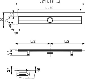 Душевой лоток TECE Drainline 600870 80 хром купить в интернет-магазине Sanbest