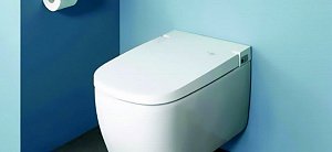 Унитаз подвесной Vitra V-Care Comfort 5674B003-6194 безободковый, с крышкой микролифт купить в интернет-магазине Sanbest