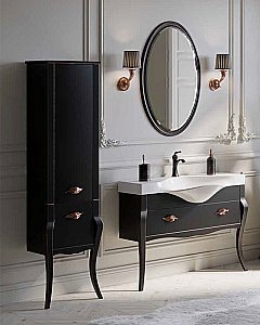 Зеркало Aqwella Borgia 65 BOR0210BLK черное в ванную от интернет-магазине сантехники Sanbest