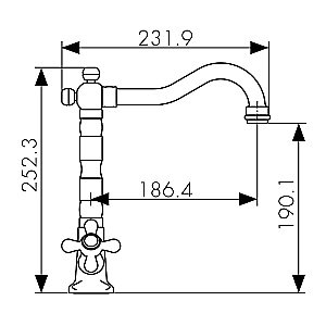 Смеситель для кухни Kaiser Carlson Style 44233 купить в интернет-магазине сантехники Sanbest