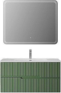 Тумба с раковиной Cezares DUET-N 100 DUET-N-1000-2C-SO-PS-P фисташковый софт для ванной в интернет-магазине Sanbest