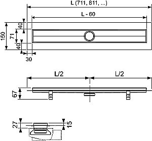 Душевой лоток TECE Drainline 600870 80 хром купить в интернет-магазине Sanbest