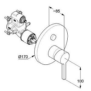Смеситель для душа Kludi Nova Fonte 206593915 черный купить в интернет-магазине сантехники Sanbest