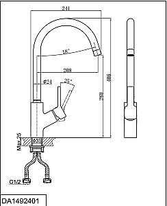 Смеситель для кухни D&K Rhein Dusseldorf DA1492401 хром купить в интернет-магазине сантехники Sanbest