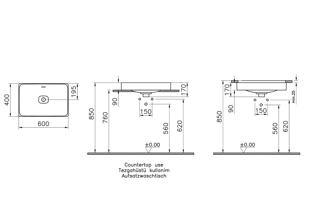 Раковина VitrA Metropole 7535B003-0673 белая купить в интернет-магазине Sanbest