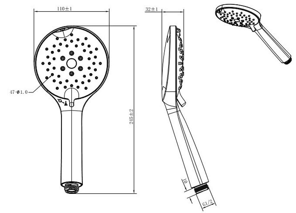 Душевая лейка Koller Pool SH0534 купить в интернет-магазине сантехники Sanbest