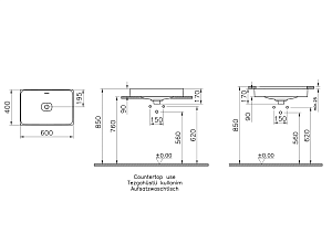 Раковина VitrA Metropole 7535B003-0673 белая купить в интернет-магазине Sanbest