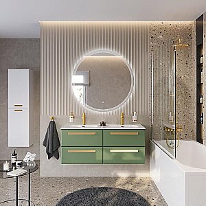 Тумба с раковиной Cezares ECO-CER-N 120 ECO-CER-N-1200-4C-SO-2-PS-P фисташковый софт для ванной в интернет-магазине Sanbest