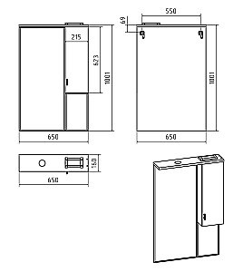 Зеркало со шкафом Misty Дива 65 П-Див04065-013П белый в ванную от интернет-магазине сантехники Sanbest