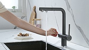 Смеситель для кухни Paulmark Serpentine Se213222-GRM серый металлик купить в интернет-магазине сантехники Sanbest