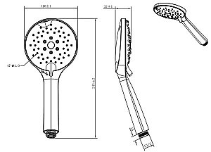 Душевая лейка Koller Pool SH0534 купить в интернет-магазине сантехники Sanbest