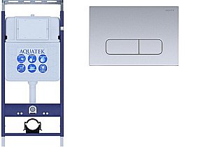 Инсталляция для унитаза Aquatek Easy Fix INS-0000010 с кнопкой KDI-0000014 хром матовый купить в интернет-магазине сантехники Sanbest