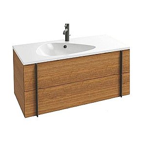 Тумба с раковиной Jacob Delafon NOUVELLE VAGUE 80 EB3030-E16+EXAQ112-Z орех для ванной в интернет-магазине Sanbest