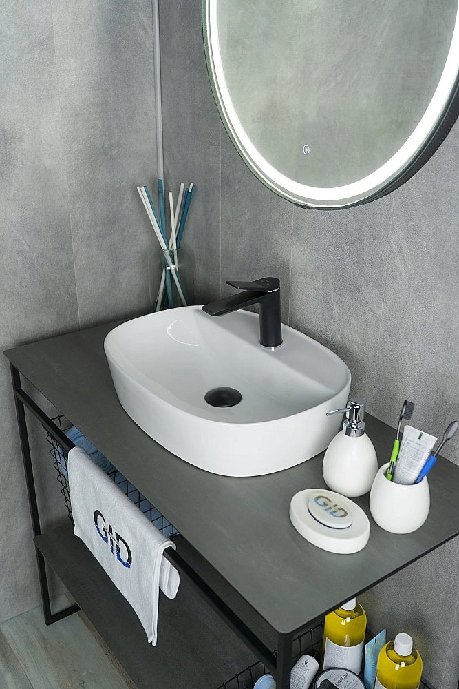 Раковина накладная Gid Lago 50 N9045 51166 белая купить в интернет-магазине Sanbest