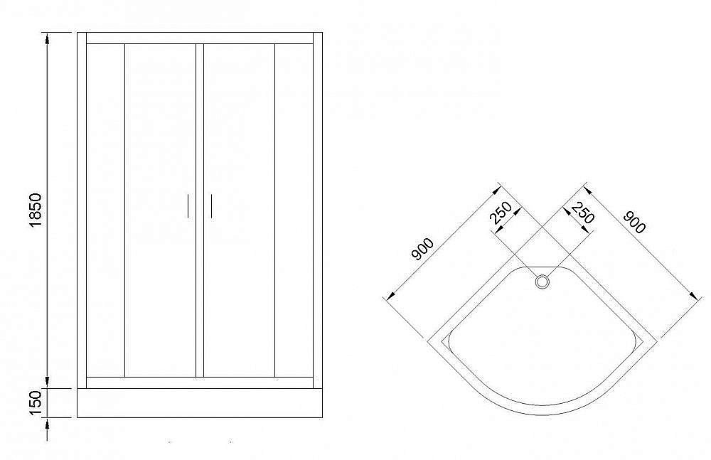 Душевой уголок Royal Bath RB90HK-C 90х90 матовый купить в интернет-магазине Sanbest