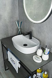 Раковина накладная Gid Lago 50 N9045 51166 белая купить в интернет-магазине Sanbest