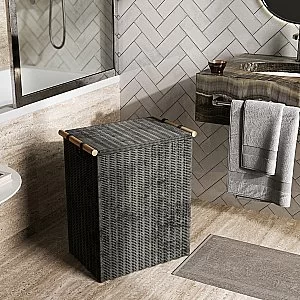Корзина для белья WasserKRAFT Gollach WB-330-L черный купить в интернет-магазине сантехники Sanbest