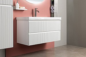 Тумба с раковиной Aquanet Альтера 337156 80 белый матовый для ванной в интернет-магазине Sanbest