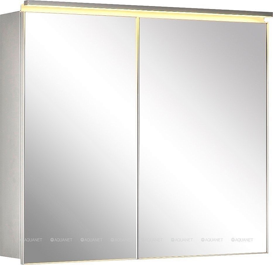 Зеркальный шкаф De Aqua Алюминиум 261753 90 серебро купить в интернет-магазине сантехники Sanbest