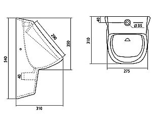 Писсуар Santek Гала 1WH301774 купить в интернет-магазине Sanbest
