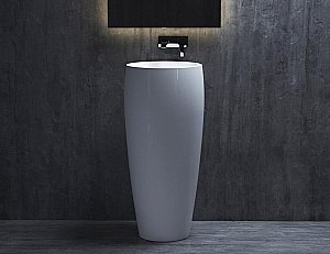 Раковина напольная Salini ARMONIA 130113G 47 из искусственного камня S-Sense, белая глянцевая купить в интернет-магазине Sanbest