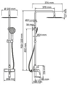 Душевая система WasserKRAFT Sauer 7100 A17101 купить в интернет-магазине сантехники Sanbest