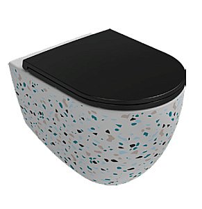 Унитаз подвесной Isvea Infinity 10NF02001SV-2L-TRZ белый матовый с декором, безободковый купить в интернет-магазине Sanbest