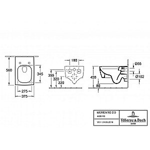 Унитаз подвесной Villeroy&Boch Memento 2.0 4633R0R1 альпийский белый, безободковый купить в интернет-магазине Sanbest