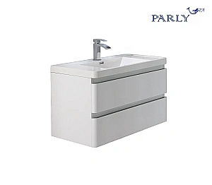 Тумба с раковиной Parly Gucci 60 подвесная белая глянцевая для ванной в интернет-магазине Sanbest