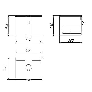 Тумба с квадратной раковиной подвесная Grossman НОРМА 60 с 1-ящ, белый глянец для ванной в интернет-магазине Sanbest