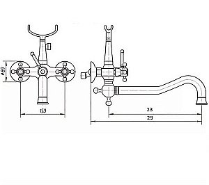 Смеситель для ванны Magliezza Bianco 50605 с лейкой TL-3 хром купить в интернет-магазине сантехники Sanbest