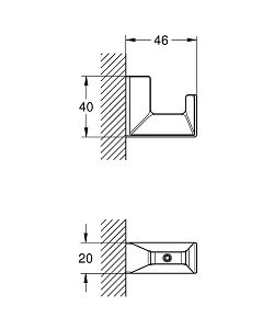 Крючок Grohe Selection Cube 40782000 купить в интернет-магазине сантехники Sanbest