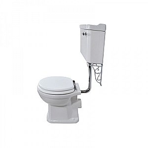 Унитаз Magliezza Retro 7009 белый/хром, с низким бачком купить в интернет-магазине Sanbest