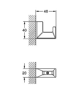 Крючок Grohe Selection Cube 40782000 купить в интернет-магазине сантехники Sanbest