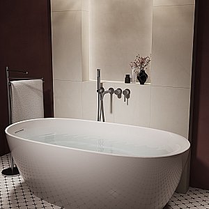 Смеситель для ванны Vincea Villa VTFW-1VL1GM вороненая сталь купить в интернет-магазине сантехники Sanbest