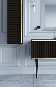 Тумба с раковиной Armadi Art Vallessi Avantgarde Canale 100 со столешницей черный с золотом для ванной в интернет-магазине Sanbest