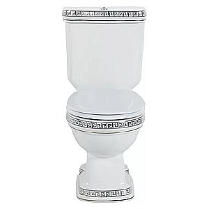 Унитаз напольный Creavit Klasik KL310-11CB00E-WP00 белый с декором VERCACI/хром, с бачком купить в интернет-магазине Sanbest