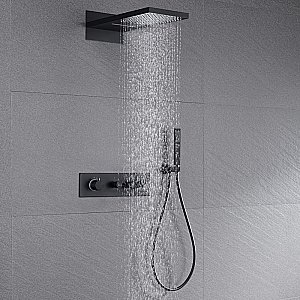 Душевая система Black&White Universe UK8330B черная матовая купить в интернет-магазине сантехники Sanbest